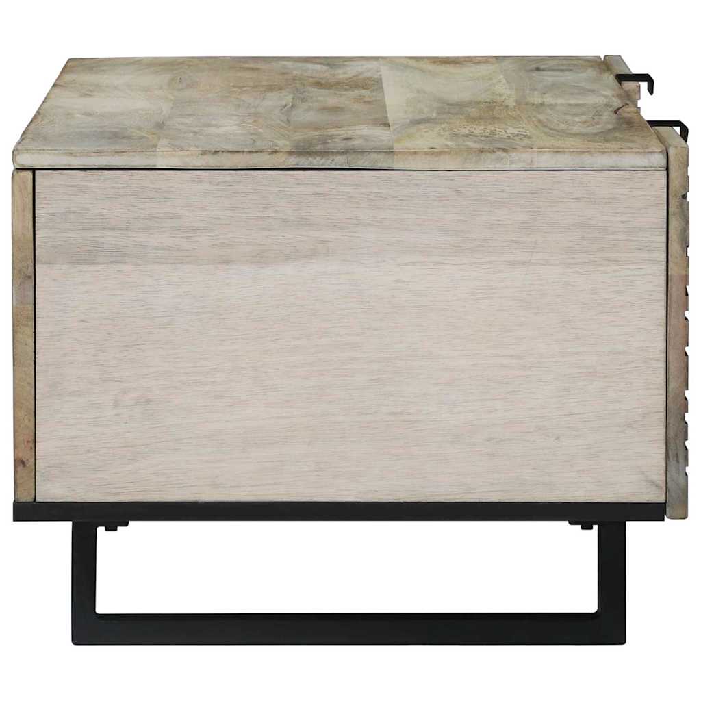 vidaXL Couchtisch Beige und Schwarz 100 x 54 x 40 cm Massivholz Akazie