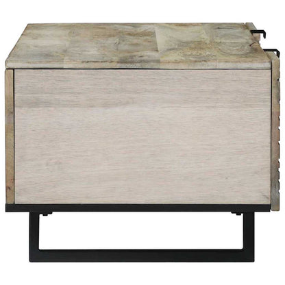 vidaXL Couchtisch Beige und Schwarz 100 x 54 x 40 cm Massivholz Akazie