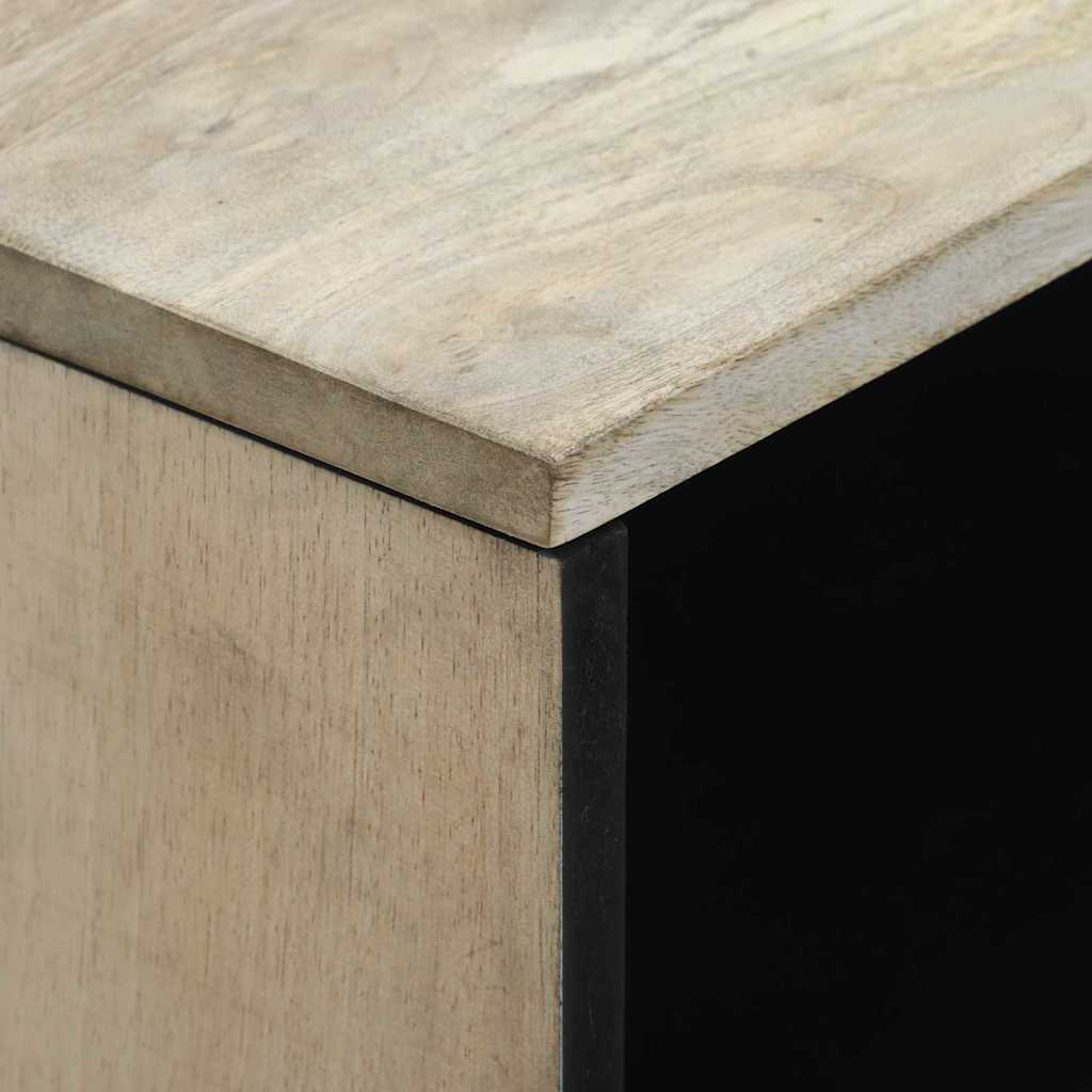 vidaXL Couchtisch Beige und Schwarz 80 x 54 x 40 cm Massivholz Akazie