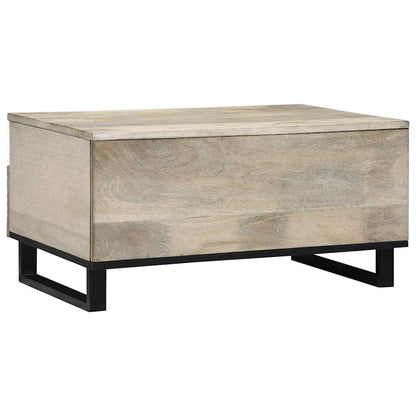 vidaXL Couchtisch Beige und Schwarz 80 x 54 x 40 cm Massivholz Akazie