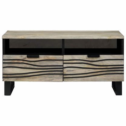 vidaXL Couchtisch Beige und Schwarz 80 x 54 x 40 cm Massivholz Akazie