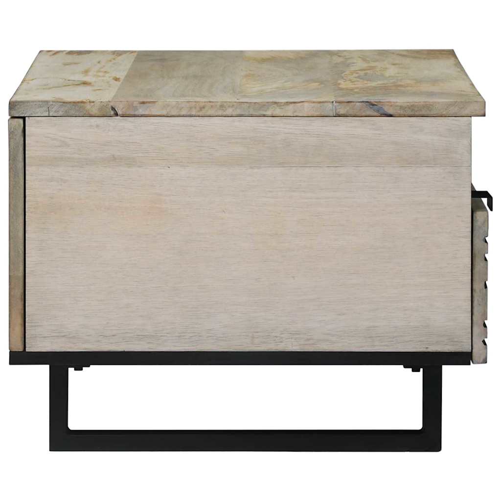 vidaXL Couchtisch Beige und Schwarz 80 x 54 x 40 cm Massivholz Akazie