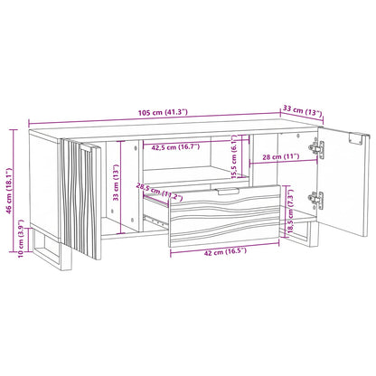 vidaXL TV-Einheiten mit Schubladen Weiß 105 x 33 x 46 cm Holzwerkstoff