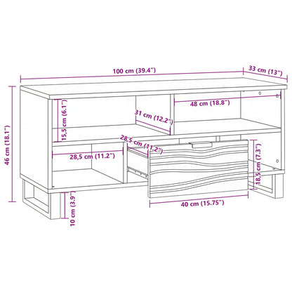 vidaXL TV-Einheiten mit Schubladen Weiß 105 x 33 x 46 cm Holzwerkstoff