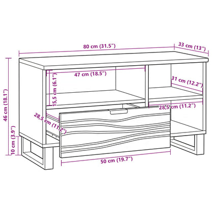 vidaXL TV-Einheiten mit Schubladen Weiß 80 x 33 x 46 cm Holzwerkstoff
