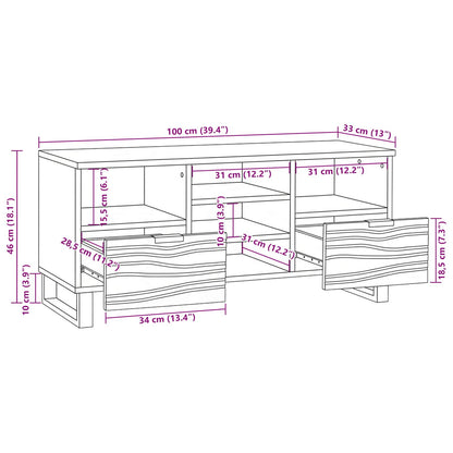 vidaXL TV-Einheiten mit Schubladen Weiß 100 x 33 x 46 cm Holzwerkstoff