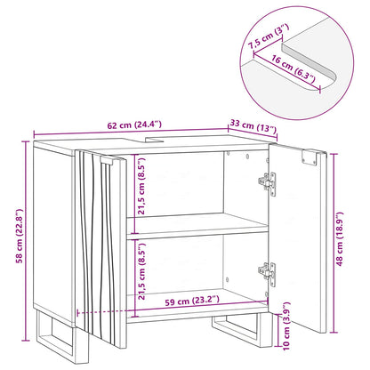 vidaXL Waschbeckenschrank mit Regal Weiß 62 x 33 x 58 cm Holzwerkstoff