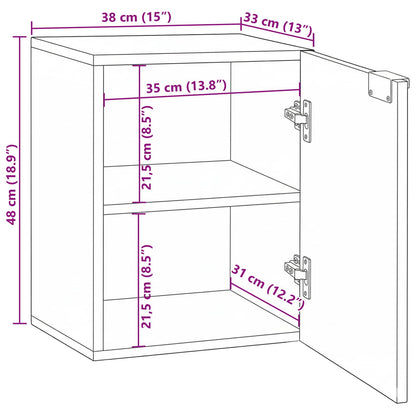 vidaXL Waschbeckenschrank mit Tür Weiß 38 x 33,5 x 48 cm Holzwerkstoff