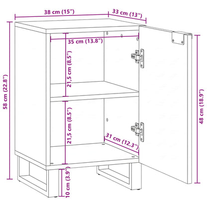 vidaXL Waschbeckenschrank mit Tür Weiß 38 x 33,5 x 58 cm Holzwerkstoff
