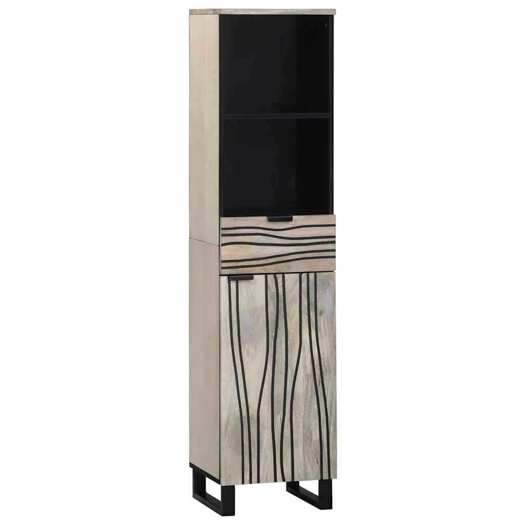 vidaXL Waschbeckenschrank mit Tür Weiß 38 x 33 x 160 cm Holzwerkstoff