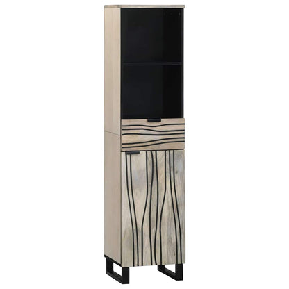 vidaXL Waschbeckenschrank mit Tür Weiß 38 x 33 x 160 cm Holzwerkstoff