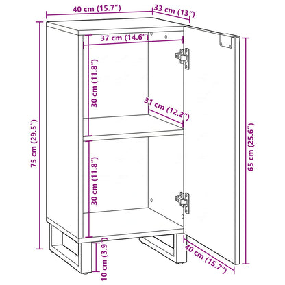 Sideboard Weiß 40 x 33 x 75 cm massives Mangoholz