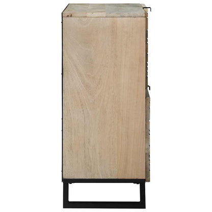 vidaXL Buffet blanc 80 x 33 x 75 cm en bois de manguier massif