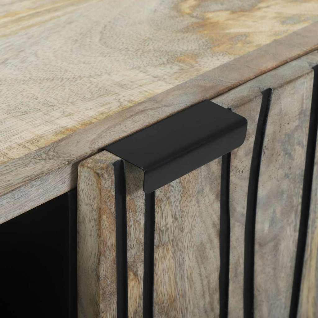 vidaXL Sideboard Weiß 90 x 33 x 75 cm massives Mangoholz