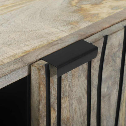 vidaXL Sideboard Weiß 90 x 33 x 75 cm massives Mangoholz