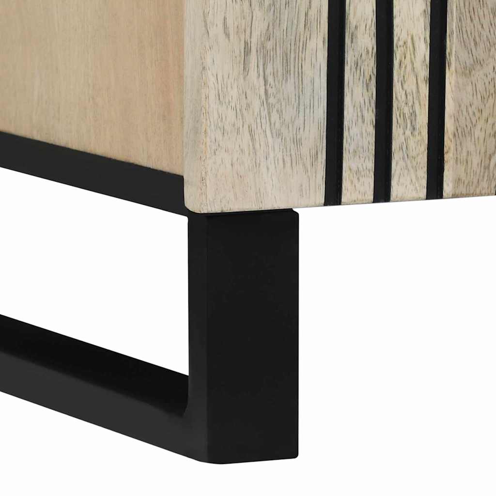 vidaXL Sideboard Weiß 90 x 33 x 75 cm massives Mangoholz