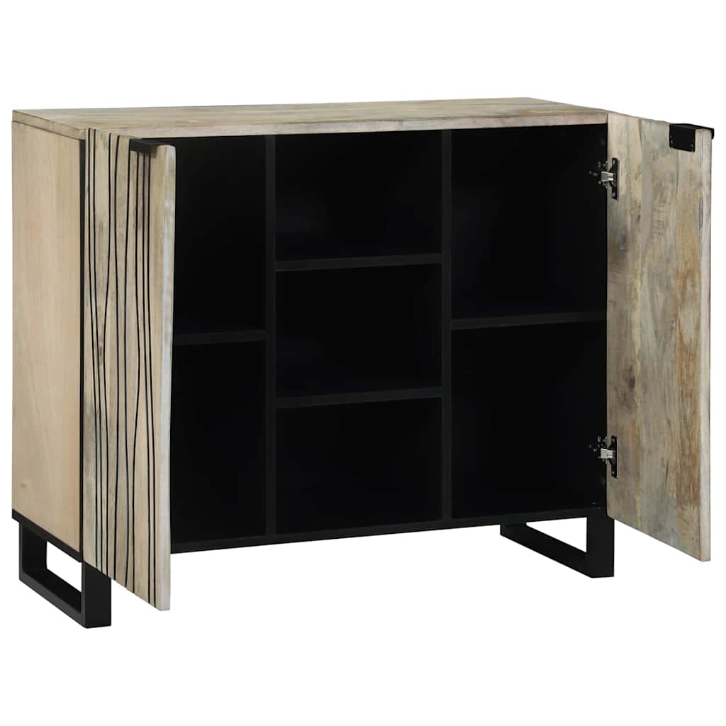 vidaXL Sideboard Weiß 90 x 33 x 75 cm massives Mangoholz