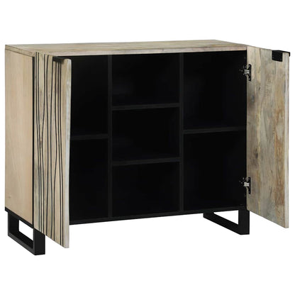 vidaXL Sideboard Weiß 90 x 33 x 75 cm massives Mangoholz
