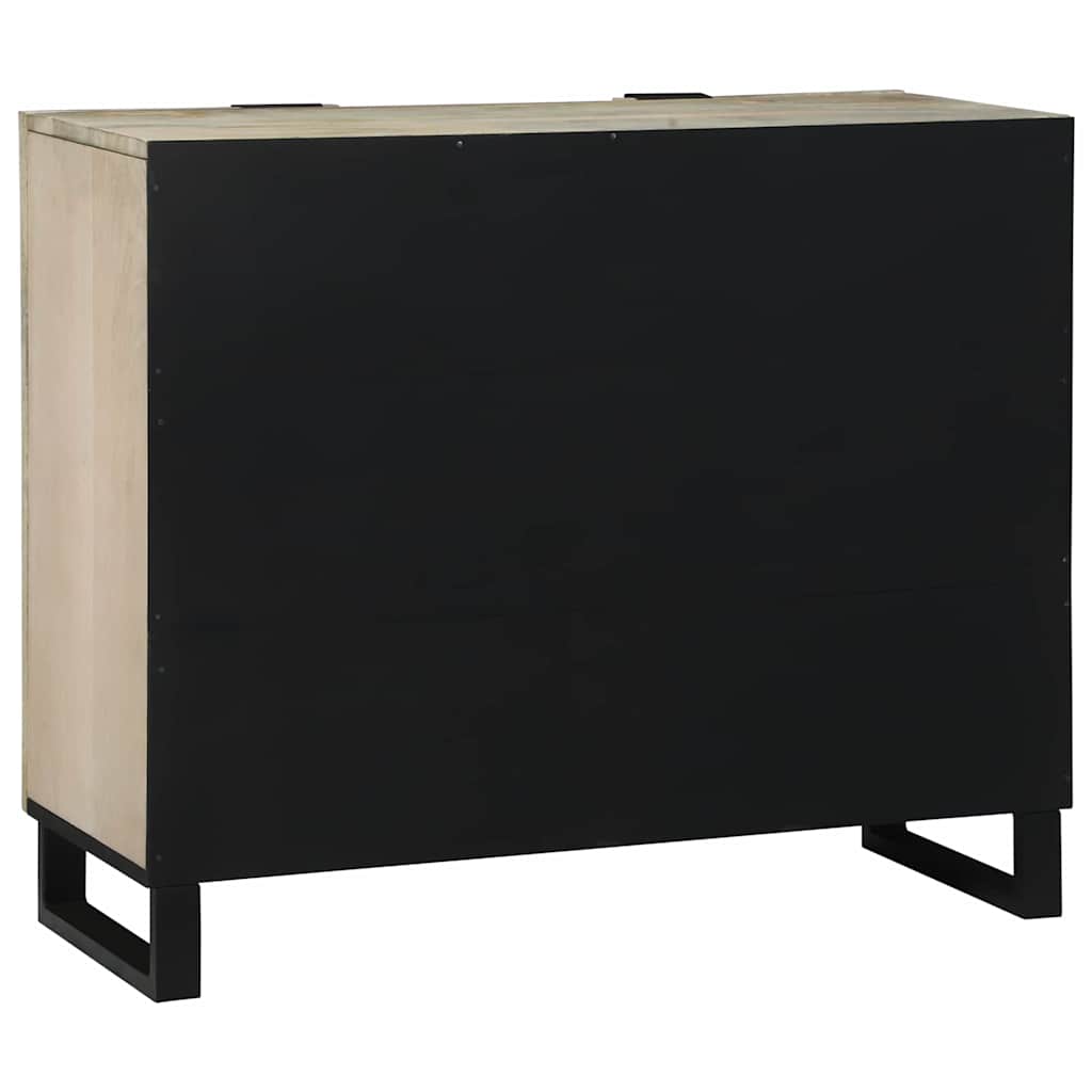 vidaXL Sideboard Weiß 90 x 33 x 75 cm massives Mangoholz