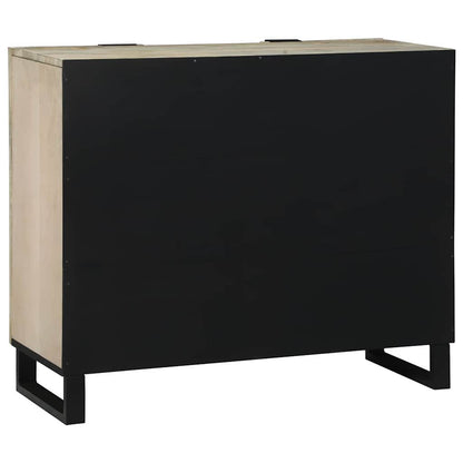 vidaXL Sideboard Weiß 90 x 33 x 75 cm massives Mangoholz