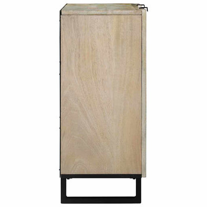 vidaXL Sideboard Weiß 90 x 33 x 75 cm massives Mangoholz