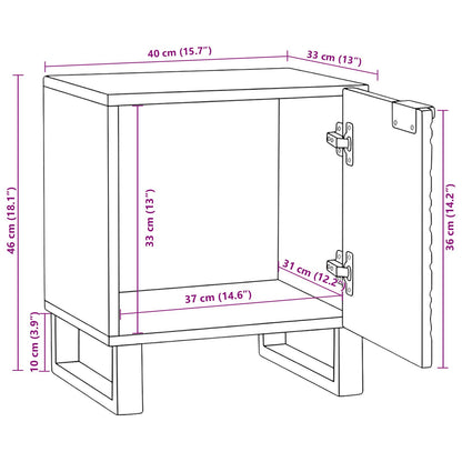 vidaXL Nachttisch Walnuss 40 x 33 x 46 cm Massivholz Akazie