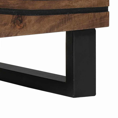 vidaXL Nachttisch 2 pcs Walnuss 40 x 33 x 46 cm Massivholz Akazie