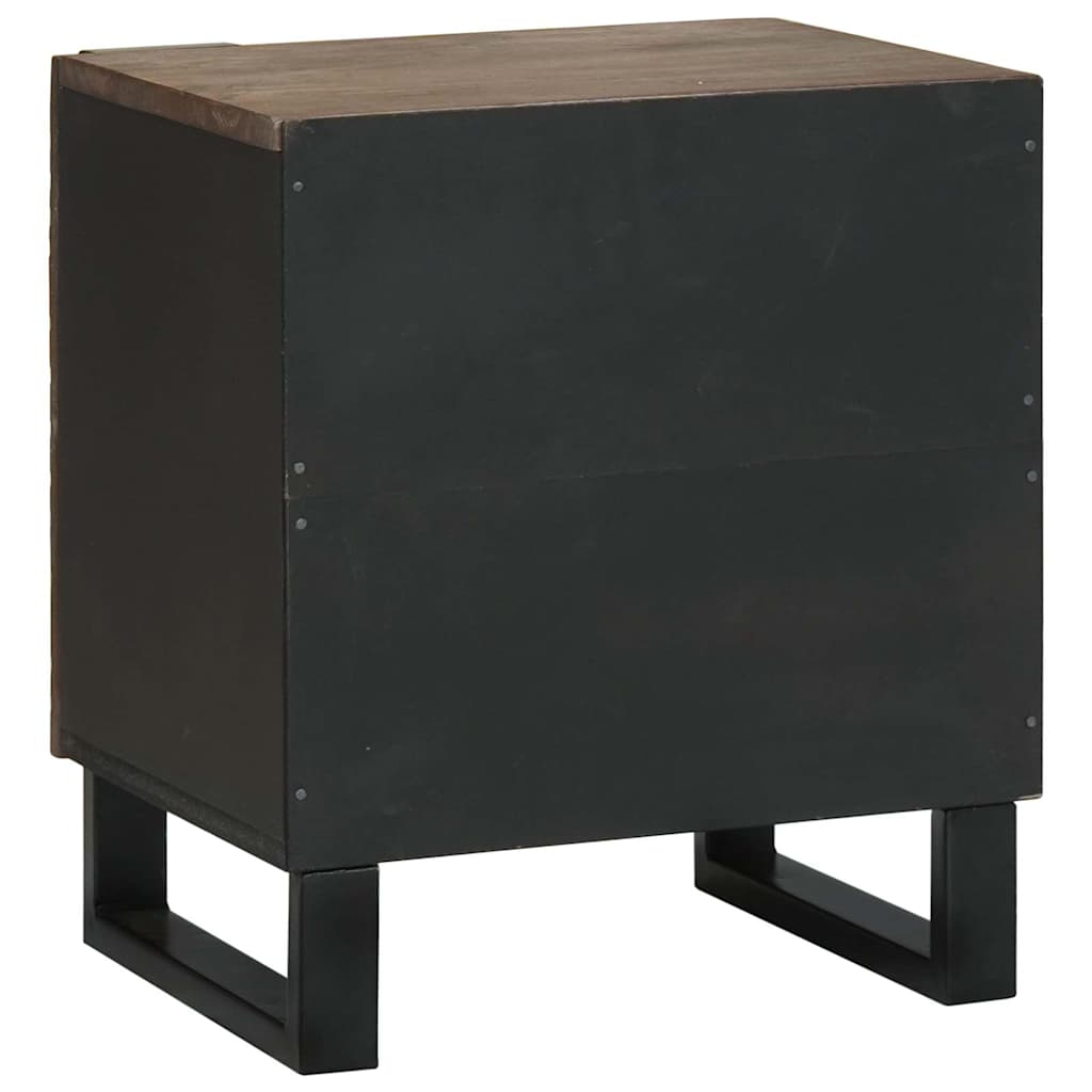 vidaXL Nachttisch 2 pcs Walnuss 40 x 33 x 46 cm Massivholz Akazie