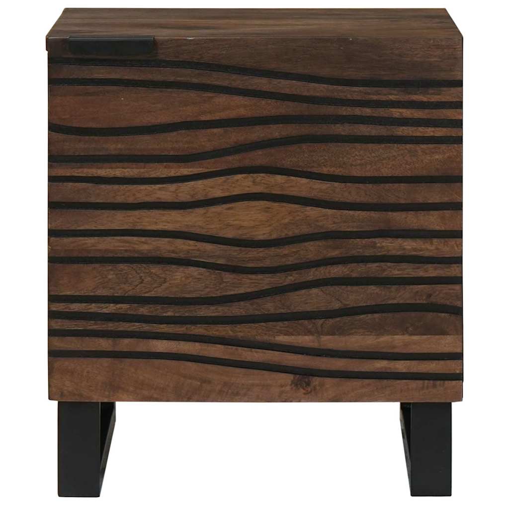 vidaXL Nachttisch 2 pcs Walnuss 40 x 33 x 46 cm Massivholz Akazie