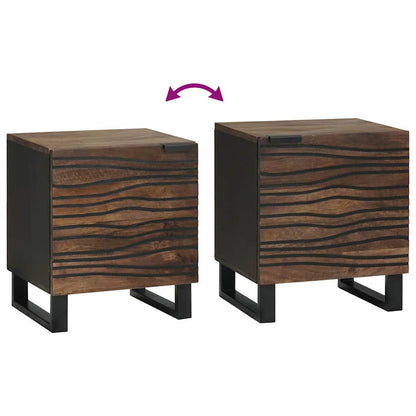 vidaXL Nachttisch 2 pcs Walnuss 40 x 33 x 46 cm Massivholz Akazie