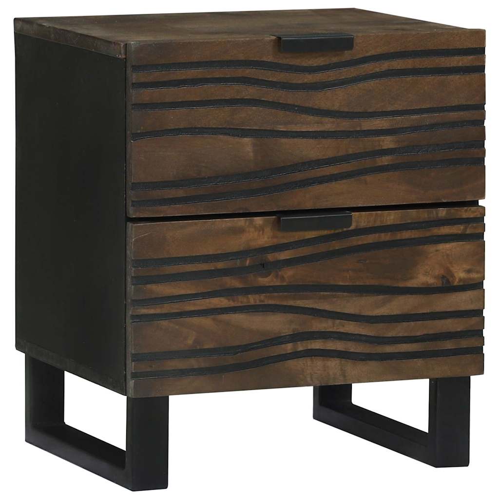 vidaXL Nachttisch 2 pcs Walnuss 40 x 33 x 46 cm Massivholz Akazie