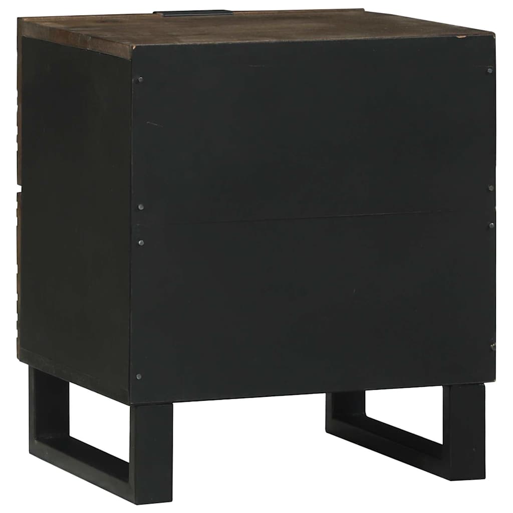 vidaXL Nachttisch 2 pcs Walnuss 40 x 33 x 46 cm Massivholz Akazie