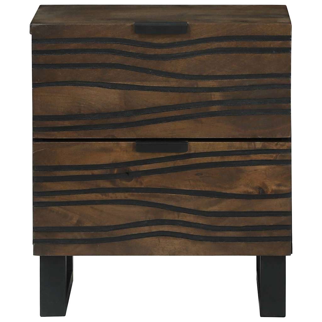 vidaXL Nachttisch 2 pcs Walnuss 40 x 33 x 46 cm Massivholz Akazie
