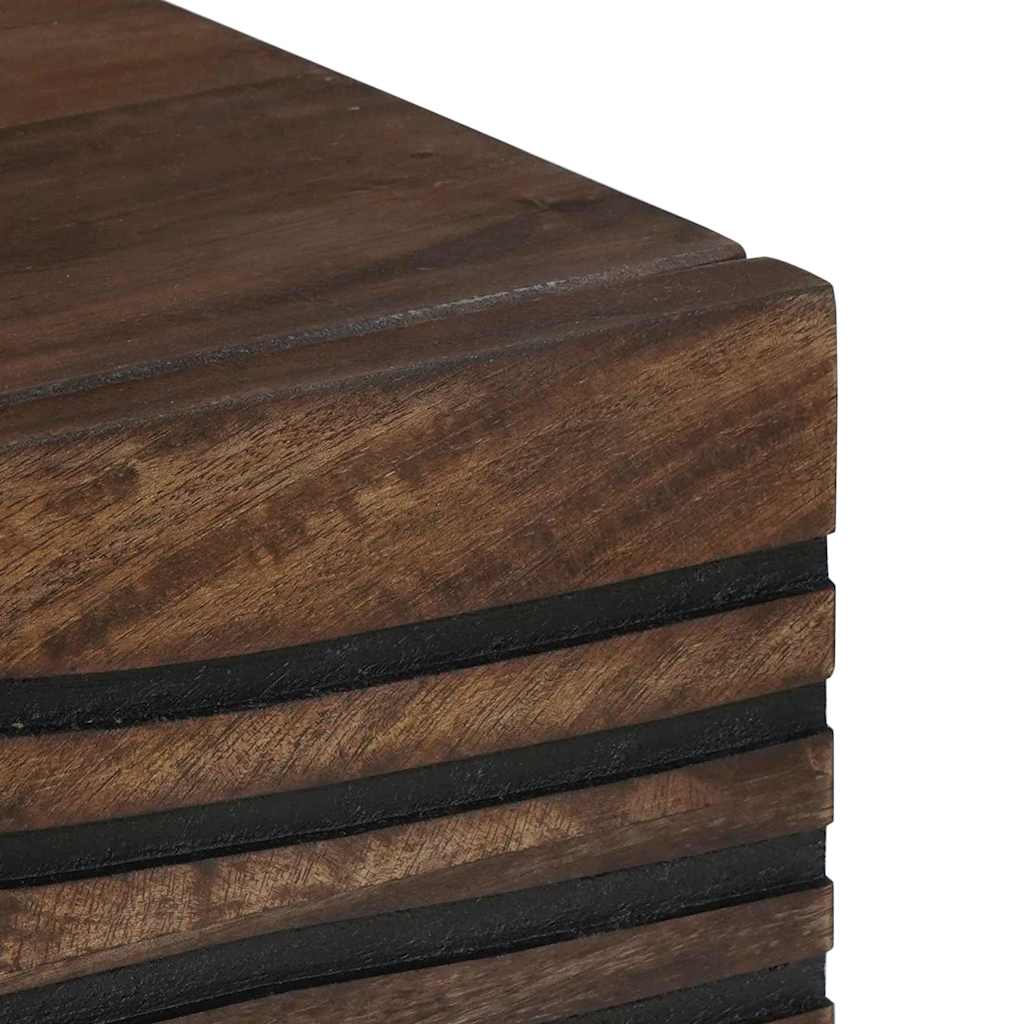 vidaXL Couchtisch Braun und Schwarz 80 x 50 x 40 cm Massivholz Akazie