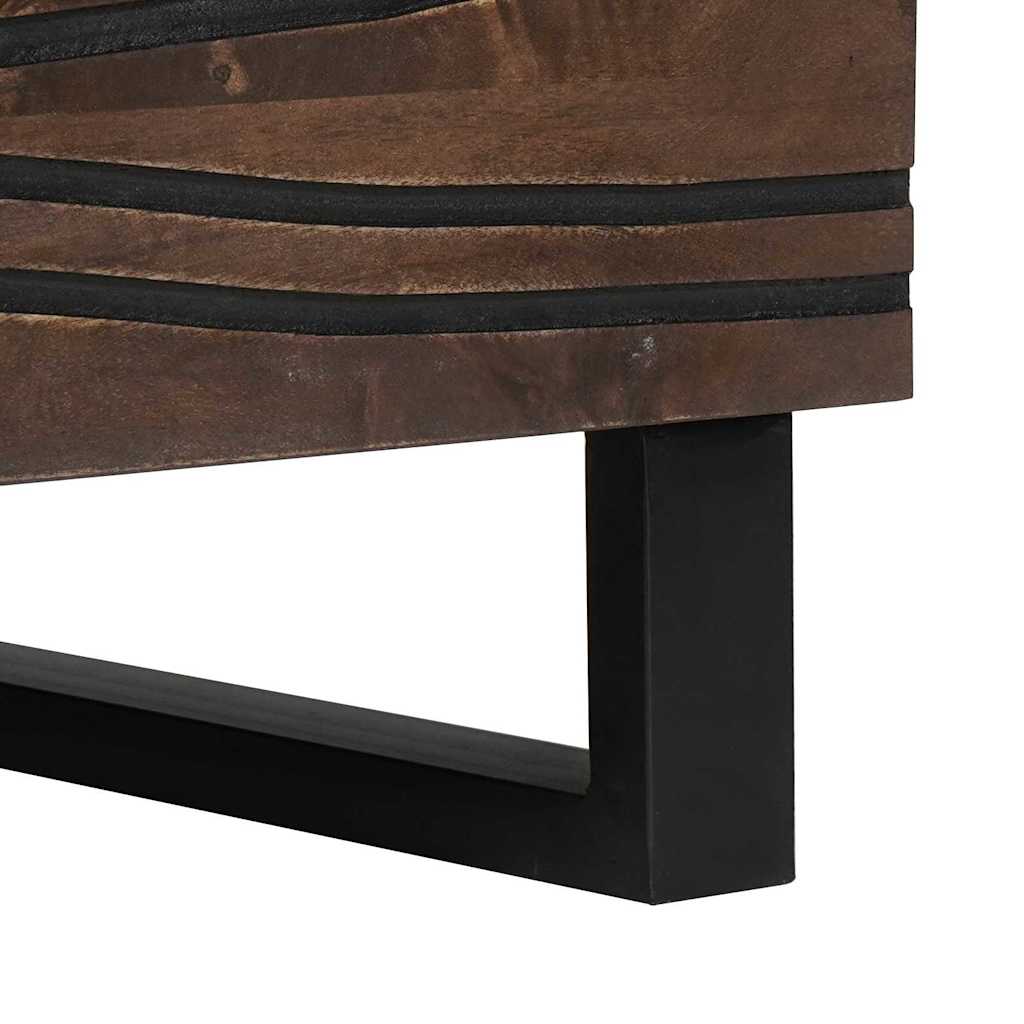 vidaXL Couchtisch Braun und Schwarz 80 x 50 x 40 cm Massivholz Akazie