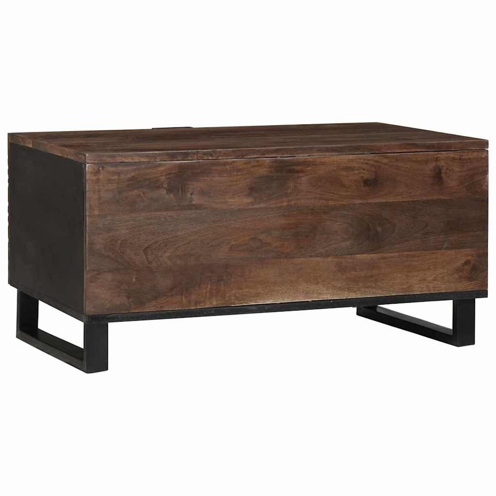 vidaXL Couchtisch Braun und Schwarz 80 x 50 x 40 cm Massivholz Akazie