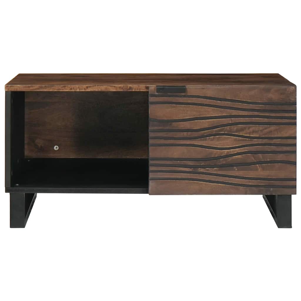 vidaXL Couchtisch Braun und Schwarz 80 x 50 x 40 cm Massivholz Akazie