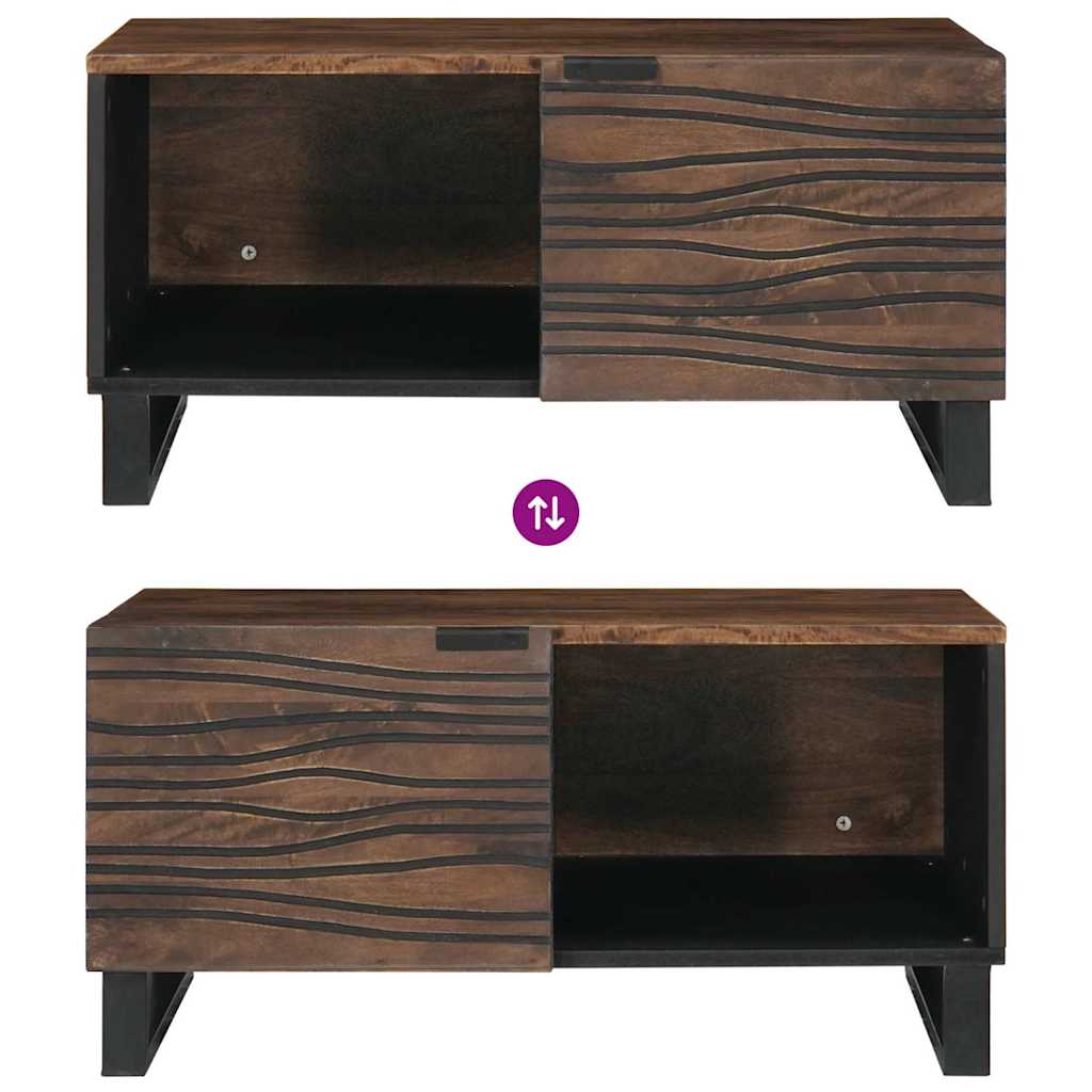 vidaXL Couchtisch Braun und Schwarz 80 x 50 x 40 cm Massivholz Akazie