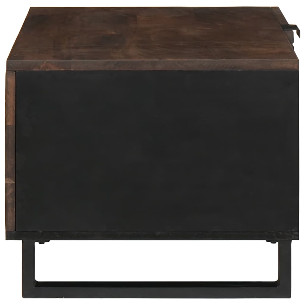 vidaXL Couchtisch Braun und Schwarz 80 x 50 x 40 cm Massivholz Akazie