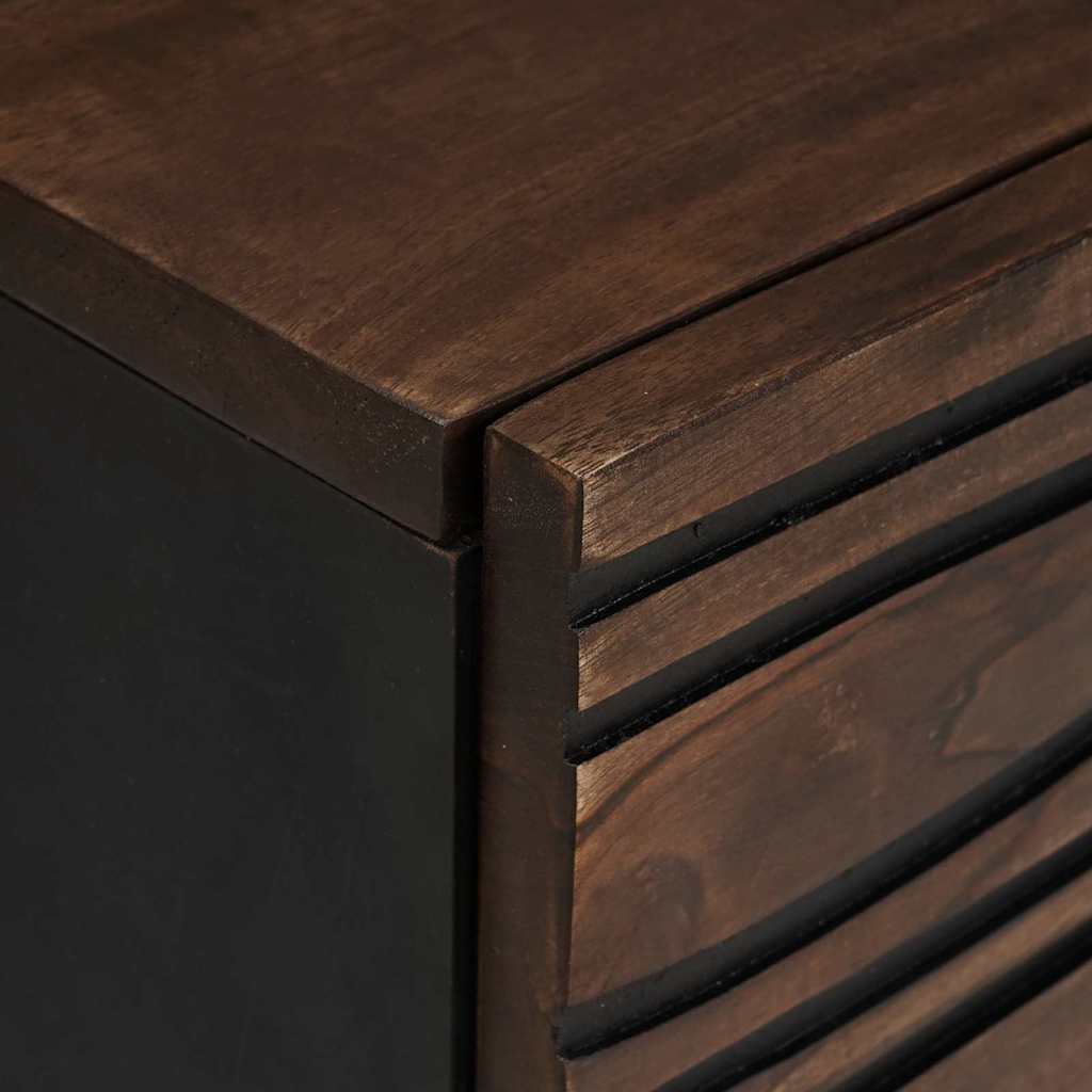 vidaXL Couchtisch Braun und Schwarz 80 x 50 x 40 cm Massivholz Akazie