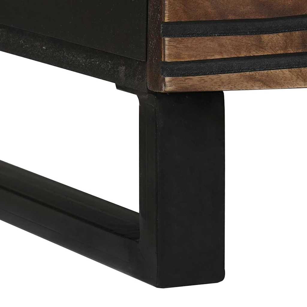 vidaXL Couchtisch Braun und Schwarz 80 x 50 x 40 cm Massivholz Akazie