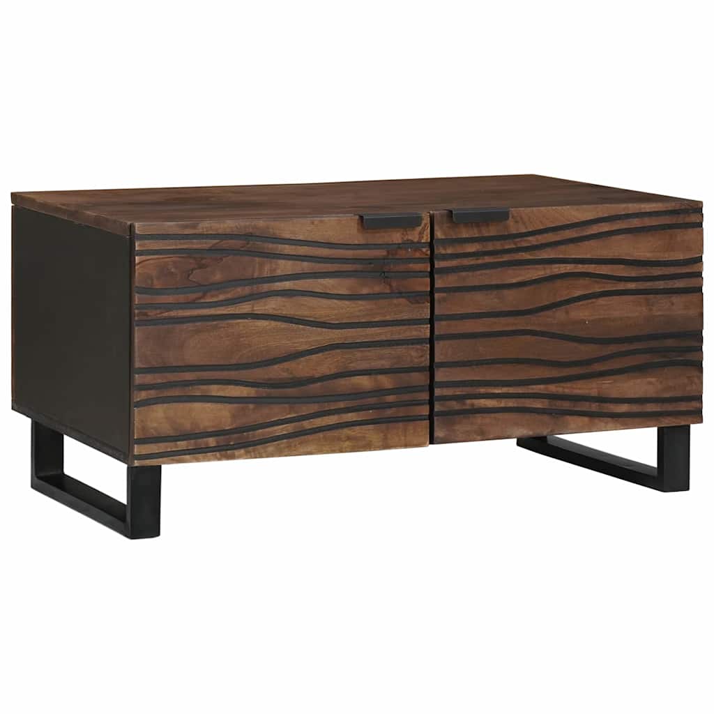 vidaXL Couchtisch Braun und Schwarz 80 x 50 x 40 cm Massivholz Akazie