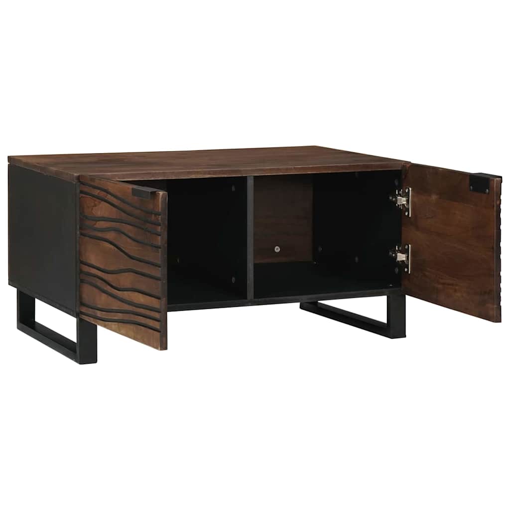 vidaXL Couchtisch Braun und Schwarz 80 x 50 x 40 cm Massivholz Akazie