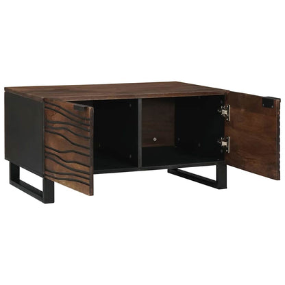 vidaXL Couchtisch Braun und Schwarz 80 x 50 x 40 cm Massivholz Akazie