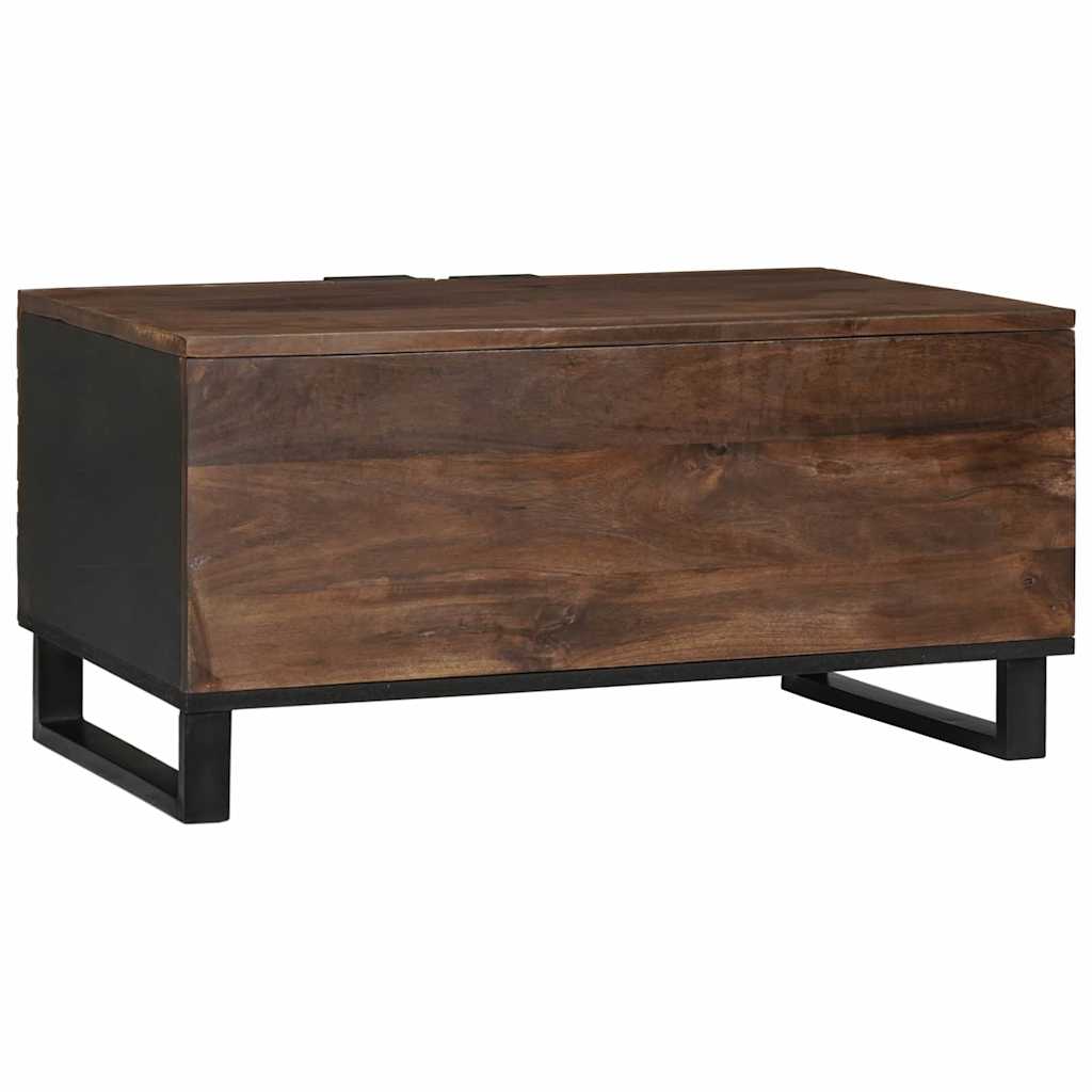 vidaXL Couchtisch Braun und Schwarz 80 x 50 x 40 cm Massivholz Akazie