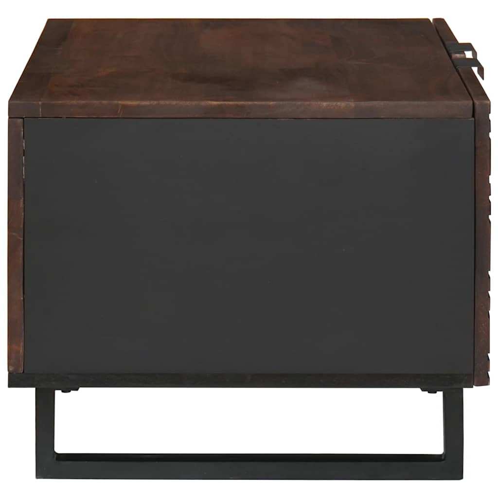 vidaXL Couchtisch Braun und Schwarz 80 x 50 x 40 cm Massivholz Akazie