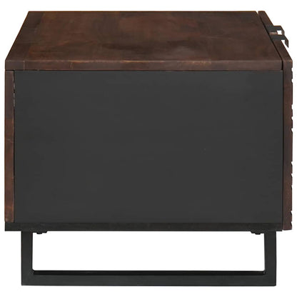 vidaXL Couchtisch Braun und Schwarz 80 x 50 x 40 cm Massivholz Akazie