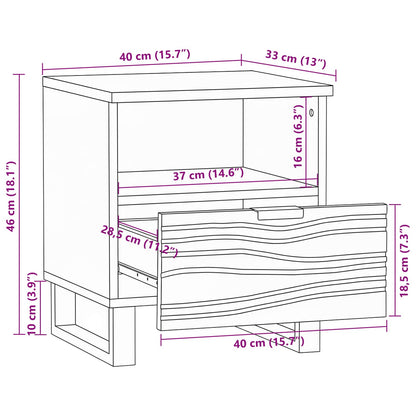vidaXL Nachttisch Walnuss 40 x 33 x 46 cm Massivholz Akazie