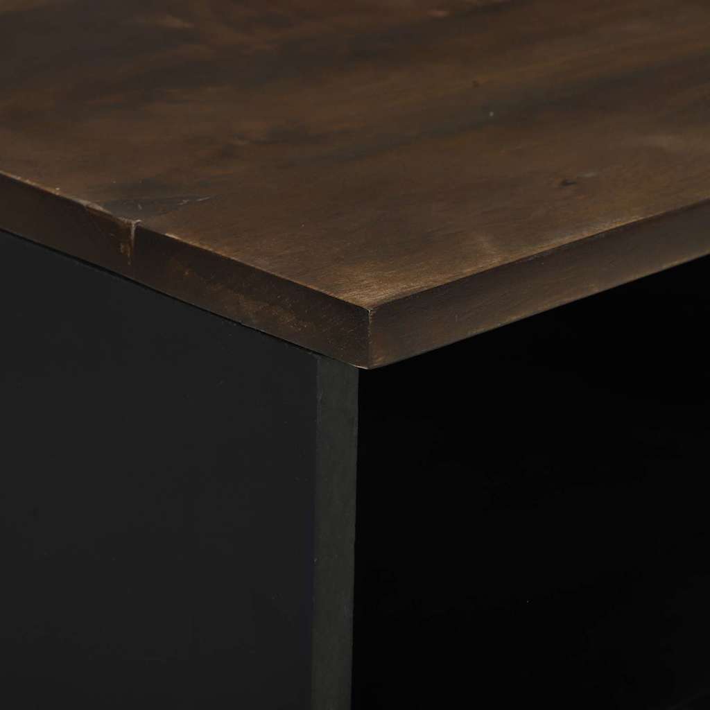 vidaXL Nachttisch 2 pcs Walnuss 40 x 33 x 46 cm Massivholz Akazie