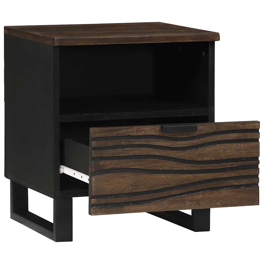 vidaXL Nachttisch 2 pcs Walnuss 40 x 33 x 46 cm Massivholz Akazie